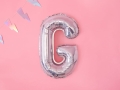 BALON LITERA G HOLO SREBRNY 14'' 35cm