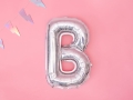 BALON LITERA B HOLO SREBRNY 14'' 35cm