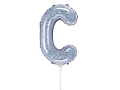 BALON LITERA C HOLO SREBRNY 14'' 35cm
