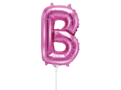 BALON LITERA B CIEMNORÓŻOWY 14'' 35cm