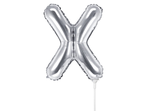BALON PARTY DECO LITERA X SREBRNY 14'' 35cm