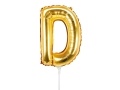 BALON LITERA D ZŁOTY 14'' 35cm