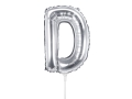BALON LITERA D SREBRNY 14'' 35cm
