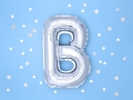 BALON LITERA B SREBRNY 14'' 35cm