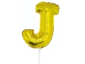 BALON LITERA J ZŁOTY 14'' 36cm