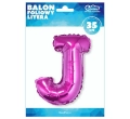 BALON LITERA J RÓŻOWY 14'' 36cm