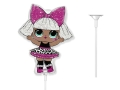 BALON DIVA LOL SURPRISE RÓŻOWY 14'' 36cm + PATYK