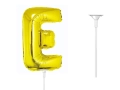 BALON LITERA E ZŁOTY 14'' 36cm + PATYK