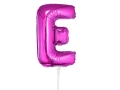 BALON LITERA E RÓŻOWY 14'' 36cm + PATYK