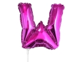 BALON LITERA W RÓŻOWY 14'' 36cm + PATYK