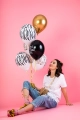BALON BIAŁY ZEBRA 30cm 1szt