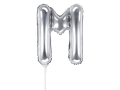 BALON LITERA M SREBRNY 14'' 35cm