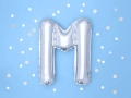 BALON LITERA M SREBRNY 14'' 35cm
