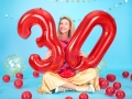 BALON CYFRA 9 CZERWONY 34'' 86cm