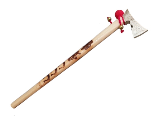 CIUPAGA GÓRALSKA Z POMPONEM DREWNIANA ZŁOTA 38cm