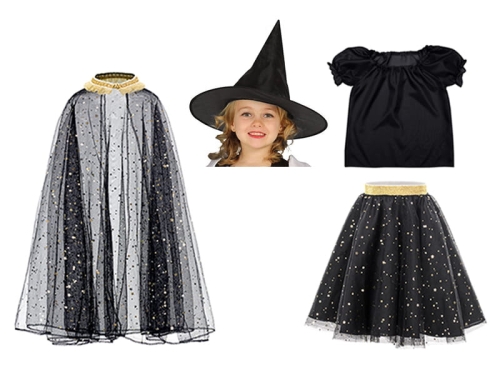ZESTAW CZAROWNICA CZARNY 116-128 4el