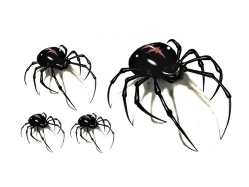 TATUAŻE ZMYWALNE PAJĄKI HALLOWEEN CZARNE 4szt