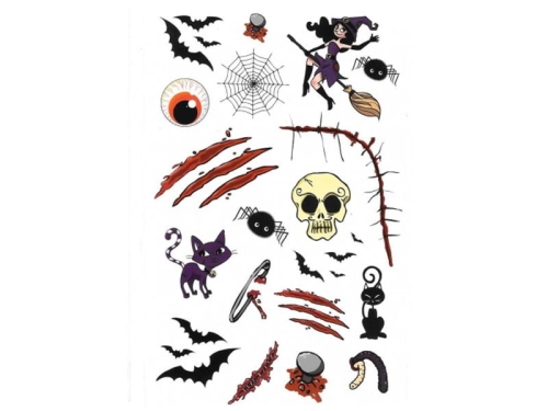 TATUAŻE ZMYWALNE BLIZNY HALLOWEEN MIX 16x11cm