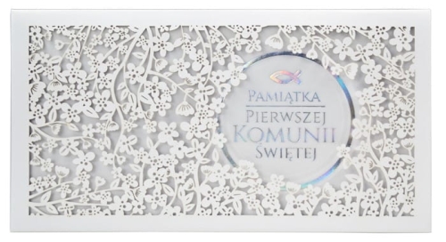 KARTKA KOMUNIA PAMIĄTKA I KOMUNII ŚWIĘTEJ 22x11cm 1szt