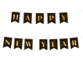 BANER HAPPY NEW YEAR CZARNY 2,2m