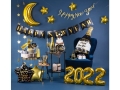 BANER HAPPY NEW YEAR CZARNY 2,2m