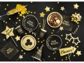 SERWETKI HAPPY NEW YEAR GWIAZDKI CZARNE 10szt