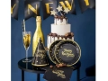 SERWETKI HAPPY NEW YEAR GWIAZDKI CZARNE 10szt