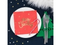 SERWETKI MERRY CHRISTMAS ŚNIEŻYNKI CZERWONE 10szt