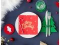 SERWETKI MERRY CHRISTMAS ŚNIEŻYNKI CZERWONE 10szt
