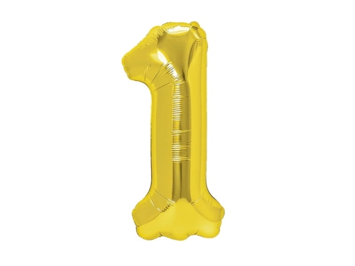 BALON CYFRA 1 ZŁOTY 28'' 70cm