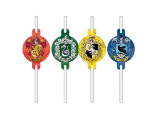 SŁOMKI PAPIEROWE HARRY POTTER HOGWART 4szt