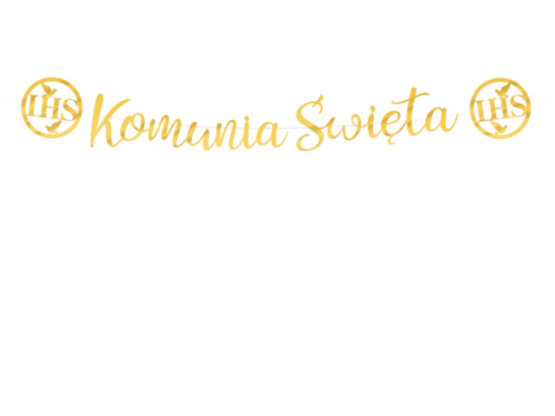 BANER KOMUNIA ŚWIĘTA IHS ZŁOTY 1,5m