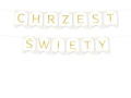 BANER CHRZEST ŚWIĘTY BIAŁO-ZŁOTY 1,6m