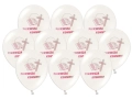 BALONY LATEKSOWE BIAŁE IHS KOMUNIA RÓŻ 27 cm 10 szt.