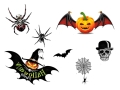 TATUAŻE ZMYWALNE HALLOWEEN DYNIE PAJĄKI MIX 7szt