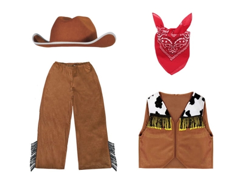 ZESTAW KOWBOJ BRĄZOWY 134-140 4el