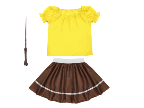 ZESTAW HUFFLEPUFF ŻÓŁTO-BRĄZOWY 98-110 3el