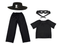 ZESTAW ZORRO CZARNY 116-128 4el