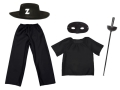 ZESTAW ZORRO CZARNY 134-140 5el