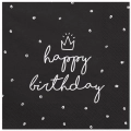 SERWETKI HAPPY BIRTHDAY CZARNE 20 szt.
