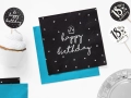 SERWETKI HAPPY BIRTHDAY CZARNE 20 szt.