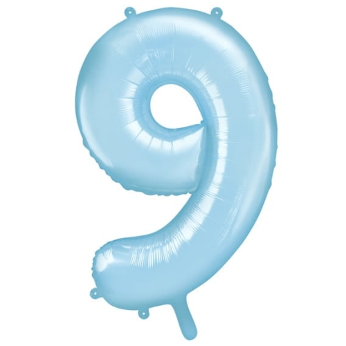 BALON CYFRA 9 BŁĘKITNY 34'' 86cm
