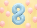 BALON CYFRA 8 BŁĘKITNY 34'' 86cm