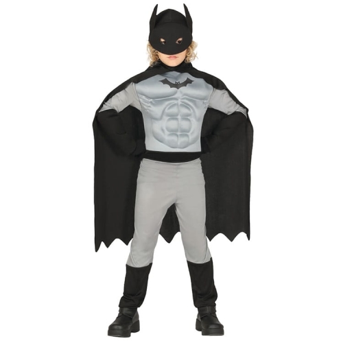 STRÓJ KOMBINEZON BATMAN MIĘŚNIE SZARY 125-135