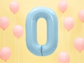 BALON CYFRA 0 BŁĘKITNY 34'' 86cm