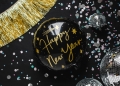 BALON HAPPY NEW YEAR CZARNY 18'' 45cm
