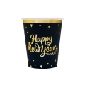 KUBECZKI PAPIEROWE HAPPY NEW YEAR CZARNE 220ml 6szt