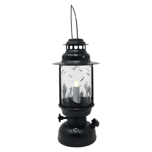 LAMPION ZOMBIE ŚWIATŁO CZARNY 30cm
