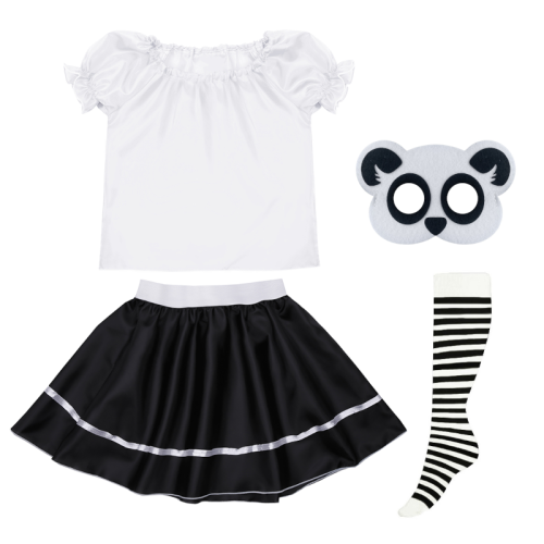 ZESTAW PANDA BIAŁO-CZARNY 116-128 4el