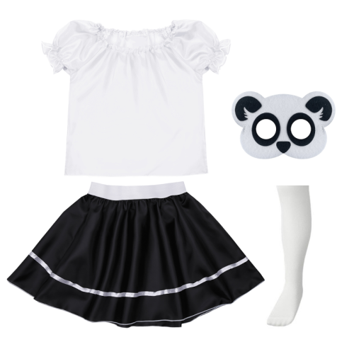 ZESTAW PANDA BIAŁO-CZARNY 116-128 4el